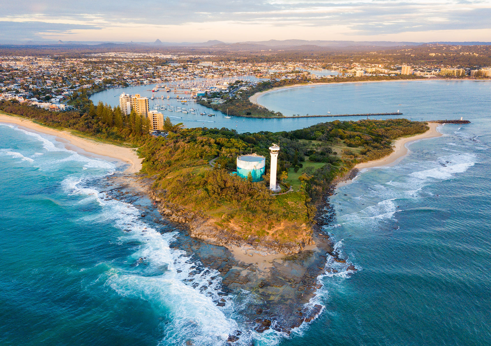 Image of the Sunshine Coast from a drone